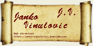 Janko Vinulović vizit kartica